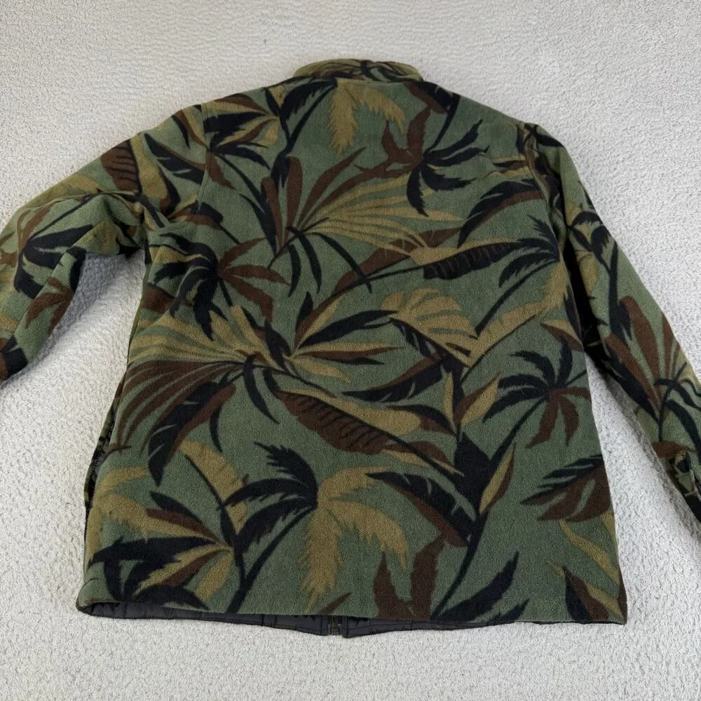 O'NEILL Camo Jacket Men Medium Green Fleece Reversible Insulated Full Zip Surfer